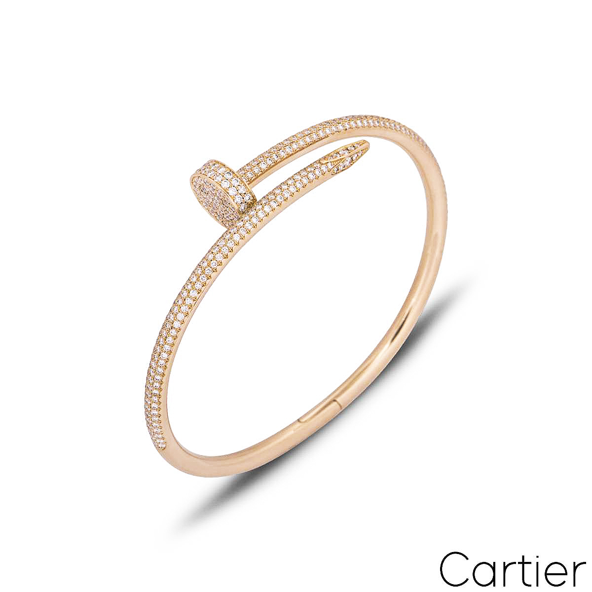 Cartier Rose Gold Diamond Juste Un Clou Bracelet Size 17 N6702117
